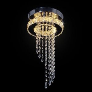 Led lustres en cristal contemporain mini goutte de pluie plafonnier moderne petit luminaire suspendu pour couloir couloir &icirc;lot[981]