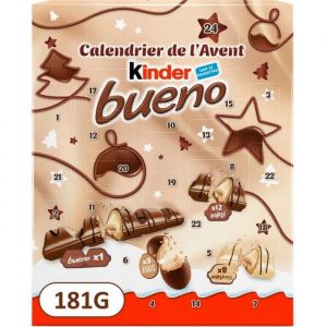 KINDER BUENO Calendrier de lAvent Enfants Gaufrette Enrobée de Chocolat Lait et Noisette 181g