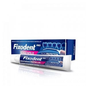 Fixodent Pro Crème Adhésive Premium MicroProtection Pour Prothèses Partielles 40ml