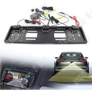 TD® Caméra de recul avec radar étanche - plaque dimmatriculation avec camera de recul angle 170 degre-radar de voiture
