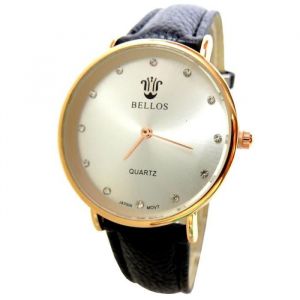 MONTRE FEMME CUIR NOIR ELEGANT CUIVRE ROSE BIJOUX FINE PLATE MODE ID&Eacute;E CADEAU