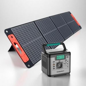 SWAREY G&eacute;n&eacute;rateur Electrique Portable 518.4Wh avec Panneaux Solaires Pliable 4 panneaux 220V Sortir AC/USB/Type-C/QC 3.0