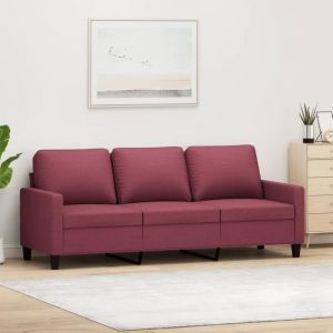 Canapé scandinave de relaxation MVS - Canapé à 3 places Rouge bordeaux 180 cm Tissu288 Kg