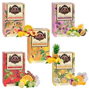 BASILUR Fruit Infusions - Coffret de tisanes aux fruits sans caf&eacute;ine infusions de fruits 5x20 sachets