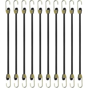 Tendeurs Elastique avec Crochets10 pcs 24 cm Petite Corde Ajustable avec Attache Mini Sandow Bache en Caoutchouc Cordon de Bagage