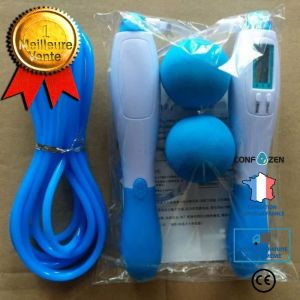 Corde à sauter - CONFO - Électronique sans fil - Compteur de calories - Longueur 28 M - Bleu