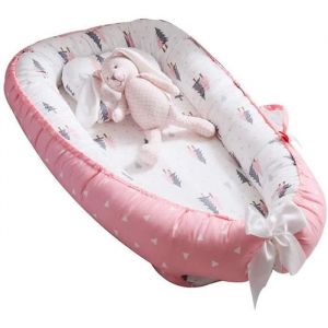 Reducteur de Lit B&eacute;b&eacute;Nid pour nouveau-n&eacute; nourrisson baby nest pour b&eacute;b&eacute; couffin de voyage portablearbre rose 90x55cm