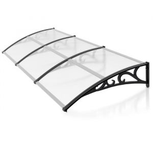 Bettizia Auvent pour porte 100 x 300 cm Auvent Marquise pour Porte en aluminium MARQUISE - AUVENT POUR PORTE
