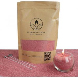 comforder Sable de bougie parfumé et mèche - Granulés de cire aromatique - 400 + 4 mèches de bougie (rose)