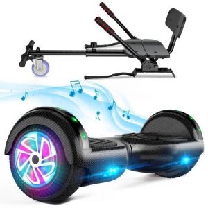 Hoverboard 6.5 Bluetooth-A02C-Hoverboard avec Roues LED + Hoverkart Ajustable - Noir