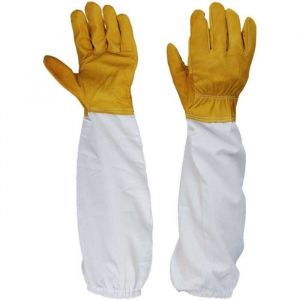 Paire de gants avec manches longues ventiles protection professionnelle anti-abeilles pour apiculture jaune couleurs ABRI DE JARDIN