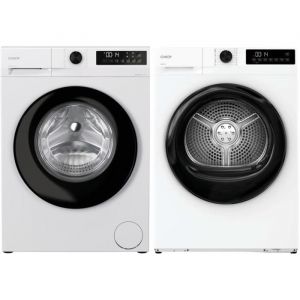 PACK CANDY Lave-linge Hublot 9kg 1400trs/min + S&egrave;che-linge Pompe &agrave; chaleur 8kg