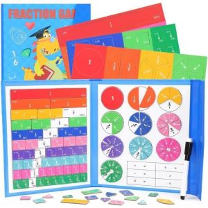 Magnetic Fraction Educational PuzzleJeu magn&eacute;tique de FractionsD&eacute;monstrateur de Disque magn&eacute;tiqueJeux Apprendre Les Fractions