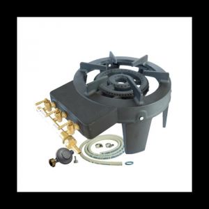 Rechaud gaz Traiteur Fonte véritable 9.8 kw 4 pieds 3 robinets + Tuyau gaz et détendeur