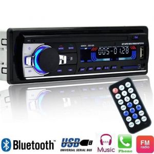 Letouch Autoradio Bluetooth Poste Radio Voiture 12V 1Din MP3 Lecteur de Voiture Stéréo Soutient FM-USB-SD-AUX-Bluetooth  -HB065