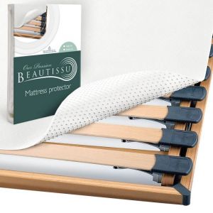 Beautissu Lot de 2 Protege Matelas BeauTect – Isolateur sommier à lattes Picots souples - Sous-matelas lavable Aleze Blanc 80x200cm