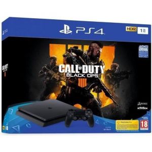Console Sony PlayStation 4 Slim 1 To + Manette + Jeu Call Of Duty Black Ops 4 - Noir - Reconditionné - Etat correct