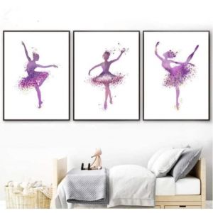 Tableau Decoration Murale Ballerine Moderne Danseuse et Affiche Impression Abstraite Toile Peinture Mur d&eacute;coration Pas de cadre