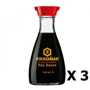 Kikkoman - Lot 3x Sauce Soja naturellement fermentée - Kikkoman - bouteille 150ml