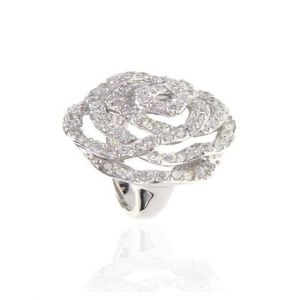 Bague Argent Fleur 925/1000 - AVENUEDUBIJOU - Femme - Blanc - 58 Gr - Cadeau - Écrin de velours