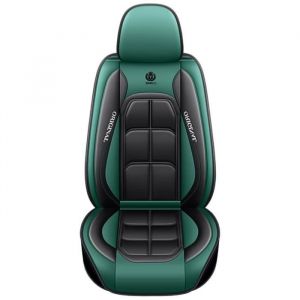 Housse de siège auto - MOMOTOU - Noir Vert - Cuir PU - Universelle - Protection siège SUV