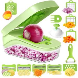 Coupe Legumes MultifonctionsMandoline Cuisine manuelSpiraliseur Decoupe Legumes ManuelCoupe Legume Manuel à 9 Lames Remplaçables
