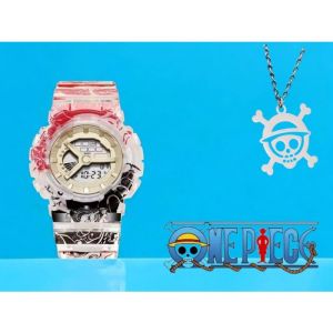 Montre One Piece Luffy Edition limit&eacute;e AntiShock Transparente + Collier Pirate OFFERT