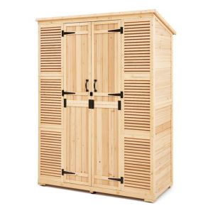Abri de Jardin-VEVOR-1473x680x1980 mm-Portes Verrouillables Toit &Eacute;tanche Armoire de Stockage pour Patio Cour Pelouse
