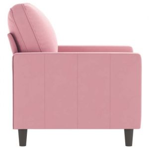 Promotion janvier Fauteuil 1 place - mango - Petit Canap&eacute; - Rose 60 cm - Velours SS1781