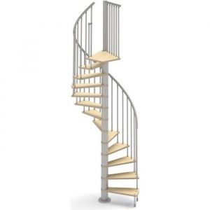 Escalier colimaçon 12 marches + 1 palier - Diamètre 138cm - Structure en métal et marches en bois multiplis- HOOP MISTERSTEP