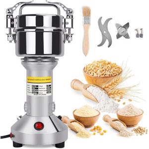 150g Moulin à Céréales Électrique Moulin à Grains 28000RPM 850W Moulin Céréales Grains Électrique Acier Inoxydable Moulin