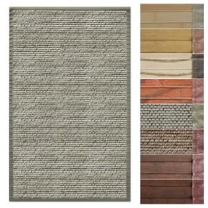 Tapis en bambou avec bord en tissu  Design naturel 200 x 300 cm panda naturel