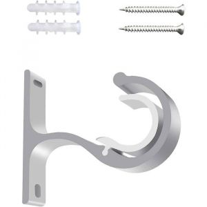 2 PCS Support de tringle &agrave; rideau blanc pour tringles &agrave; rideau 25-28MM pour fen&ecirc;tre armoire penderie chambre &agrave; coucher salon