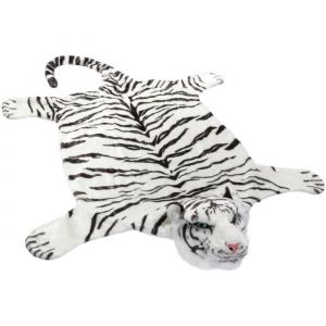 Brubaker Peau de Tigre - Tigre Blanc - 130 x 120 cm - Tapis de Chemin&eacute;e