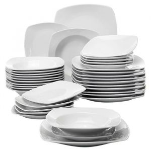Service de Table Porcelaine MALACASA S&eacute;rie JULIA 36pcs - Assiettes Creuse Assiette &agrave; Dessert Assiette Plate