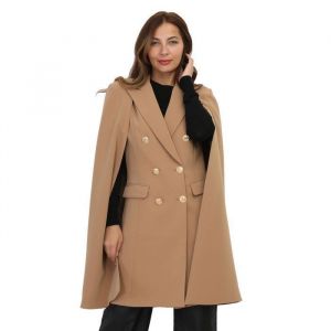 Manteau cape mi-long &agrave; 2 poches d&eacute;coratives.Se ferme avec des boutons dor&eacute;s style officier.Pr&eacute;sence d&eacute;paulettes et dune doublure.