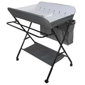 Table à langer pour bébé - MIPAN -  Table à langer Pour Nouveau-né - Pliante - Rangement - Réglable en hauteur - Mobile - Gris