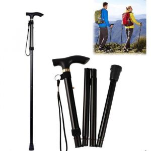 Canne de Marche Pliable Tout-TerrainB&acirc;tons de randonn&eacute;e Pointe Pivotante et Aide &agrave; la Mobilit&eacute; Robuste B&acirc;ton de Marche R&eacute;glable