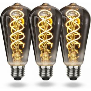 Ampoule LED E27 Vintage ST64 Edison 4W (&eacute;quiv. 40W) Verre fum&eacute; Dimmable - Blanc chaud