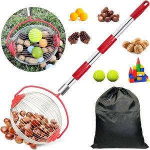 Collecteur de Noix Réglable et Léger pour Lextérieur Rouleau Ramasse Noix Acier Inoxydable Outils de Jardinage pour Fruits Ferme