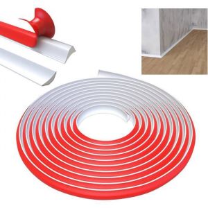 Moulure quart de rond TPE autocollante 5 m Blanc 12 mm x 9 mm pour bord carrelage plinthe coin mural PLINTHE PVC  PLINTHE PVC