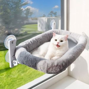 Hamac Chat Fen&ecirc;tre avec Coussin Lavable &ndash; Hamac pour Chat Stable et Confortable Lit Suspendu Nid Douillet Panier
