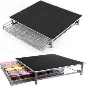 Support porte 36 capsules Dolce Gusto - Distributeur m&eacute;tal &agrave; tiroir &eacute;tag&egrave;re filet pour machine &agrave; caf&eacute;