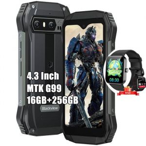 Téléphone Portable Incassable Blackview N6000 43 Android 13 16Go+256Go 48MP+16MP NFC Noir avec Smartwatch Blackview R50(Noir)