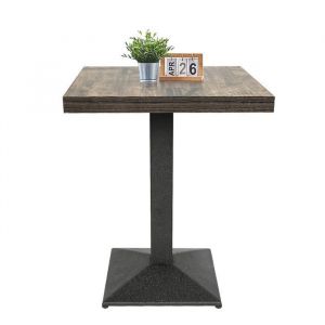 MIPAN.Table de Bar Carrée Industrielle Rétro - Table à Manger Bistrot en Bois avec Pied Central - Max:120kg -  60 x 60 x 75 cm -A