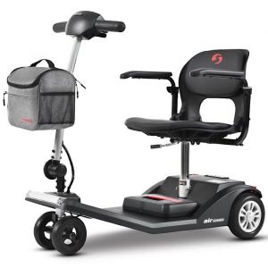 AIR CLASSIC Scooter électrique 4 roues 250W Siège pivotant 360° 20KM Batterie Lithium 12AH Mobilité pour réduite et seniors -Noir