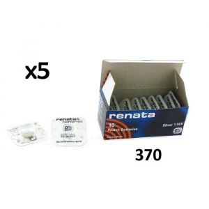 5 x Renata Pile de Montre 0% Mercure Oxyde d&rsquo;Argent 370 (SR920W)