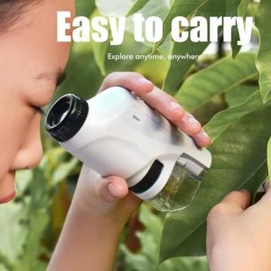 jouets scientifiques Microscope Portable pour Enfants Microscope de Poche Science Jouets Kit de Microscope jeux jouet blanc ro wake