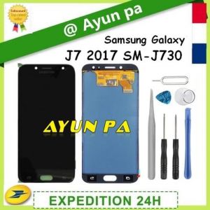 COMPLET &Eacute;CRAN TACTILE LCD SAMSUNG GALAXY J7 (2017) J730 SM-J730F+OUTILS NOIR CHTA4686