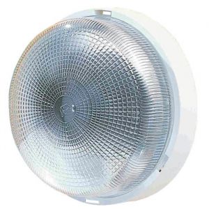 Plafonnier Hublot Blanc - Polypropylene - Verre - 100W E27